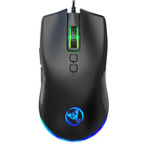 Ratón mecánico para juegos con cable y luz RGB de 7 teclas y 6400 ppp HXSJ A883